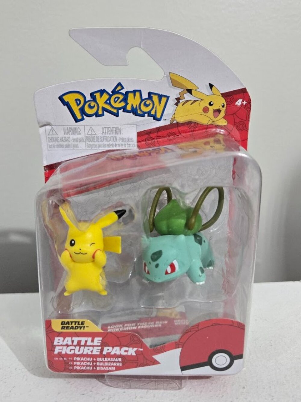 Jazwares Pokémon Battle Ready Figure Pack 2" Pikachu Bulbasaur Collect NIB 2022